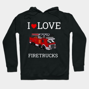 I Love Heart Fire Trucks Hoodie